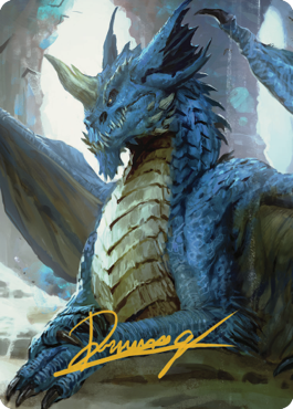 Young Blue Dragon Art Card (Gold-Stamped Signature) [Commander Legends: Battle for Baldur's Gate Art Series] | Good Games Cannington