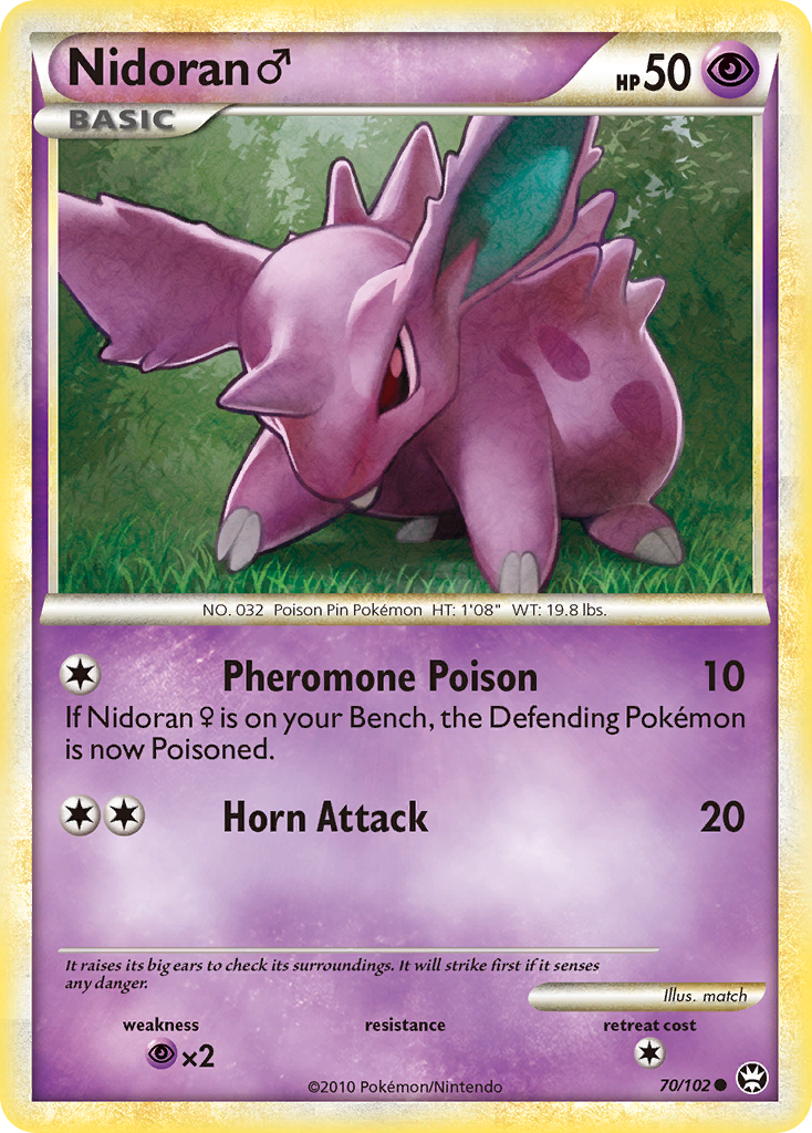 Nidoran (70/102) (Male) [HeartGold & SoulSilver: Triumphant] | Good Games Cannington