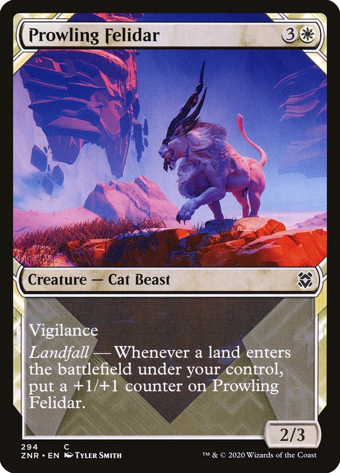 Prowling Felidar (Showcase) [Zendikar Rising] | Good Games Cannington