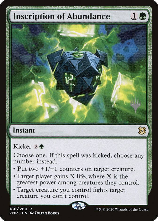 Inscription of Abundance (Promo Pack) [Zendikar Rising Promos] | Good Games Cannington