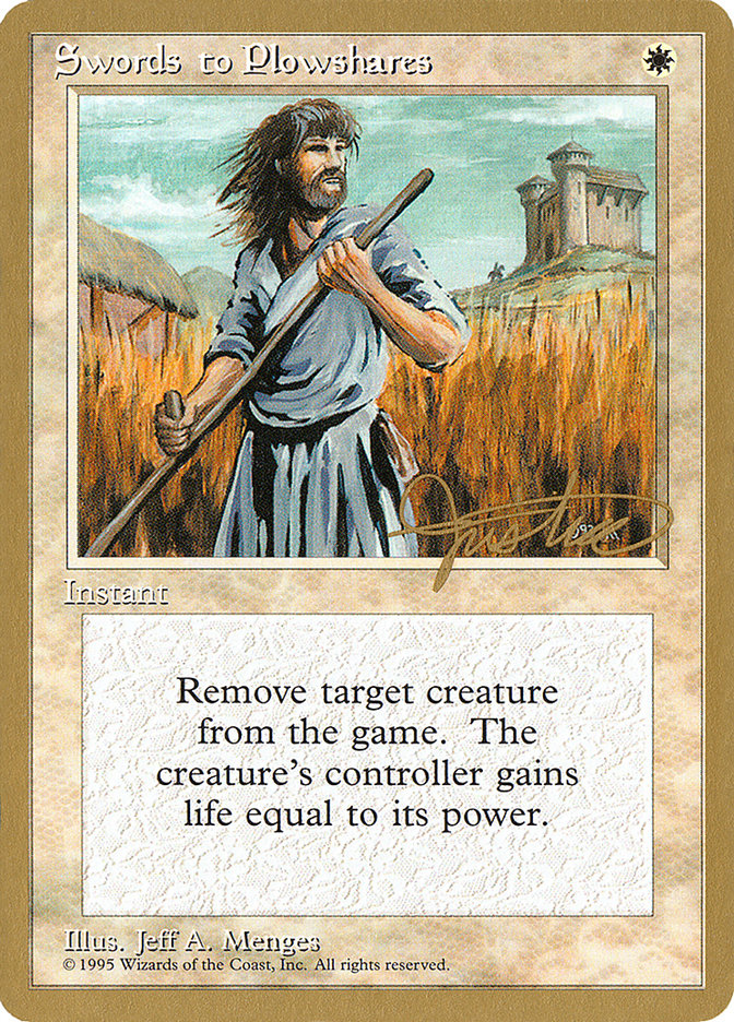 Swords to Plowshares (Mark Justice) [Pro Tour Collector Set] | Good Games Cannington