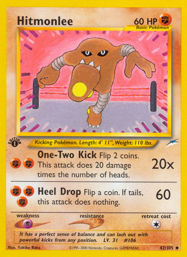 Hitmonlee (42/105) [Neo Destiny 1st Edition] | Good Games Cannington