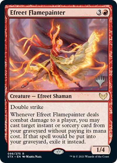 Efreet Flamepainter (Promo Pack) [Strixhaven: School of Mages Promos] | Good Games Cannington