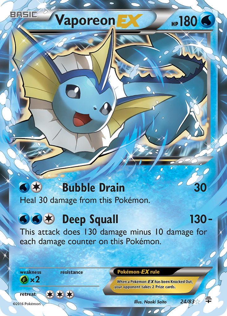 Vaporeon EX (24/83) [XY: Generations] | Good Games Cannington