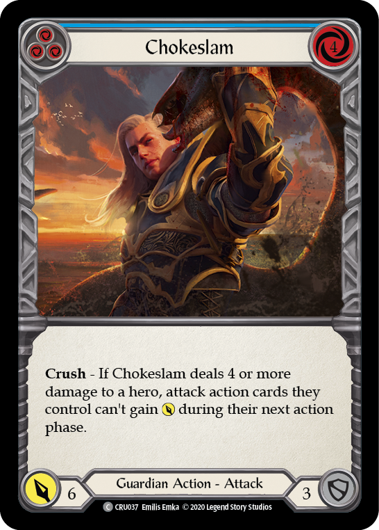 Chokeslam (Blue) [CRU037] 1st Edition Rainbow Foil | Good Games Cannington