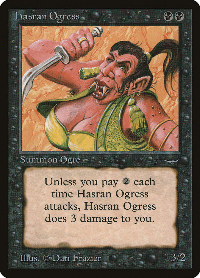 Hasran Ogress (Dark Mana Cost) [Arabian Nights] | Good Games Cannington