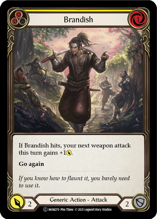 Brandish (Yellow) [U-MON270-RF] Unlimited Rainbow Foil | Good Games Cannington