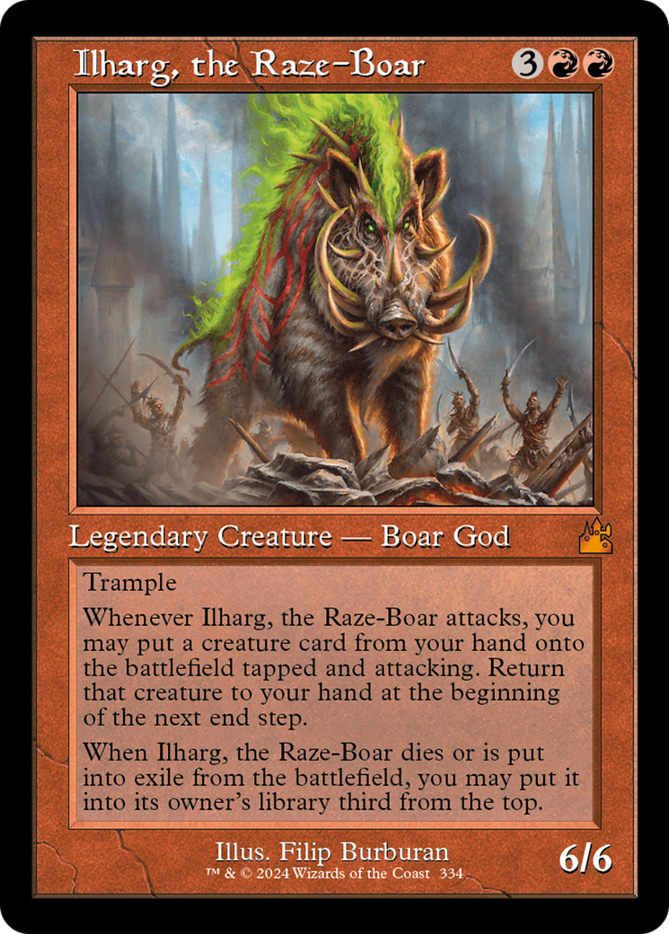 Ilharg, the Raze-Boar (Retro Frame) [Ravnica Remastered] | Good Games Cannington