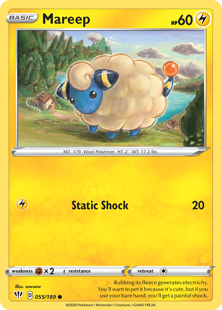 Mareep (055/189) [Sword & Shield: Darkness Ablaze] | Good Games Cannington