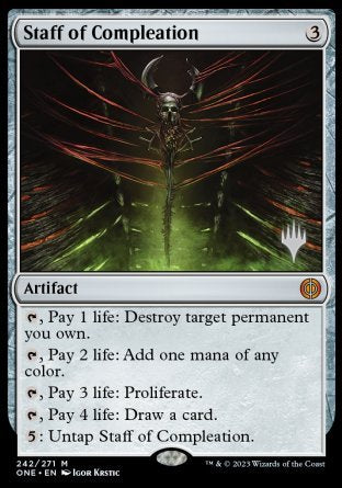 Staff of Compleation (Promo Pack) [Phyrexia: All Will Be One Promos] | Good Games Cannington