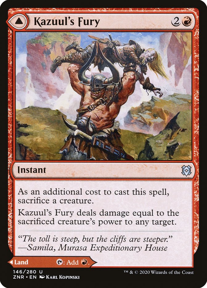 Kazuul's Fury // Kazuul's Cliffs [Zendikar Rising] | Good Games Cannington