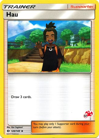 Hau (120/149) (Charizard Stamp #57) [Battle Academy 2020] | Good Games Cannington
