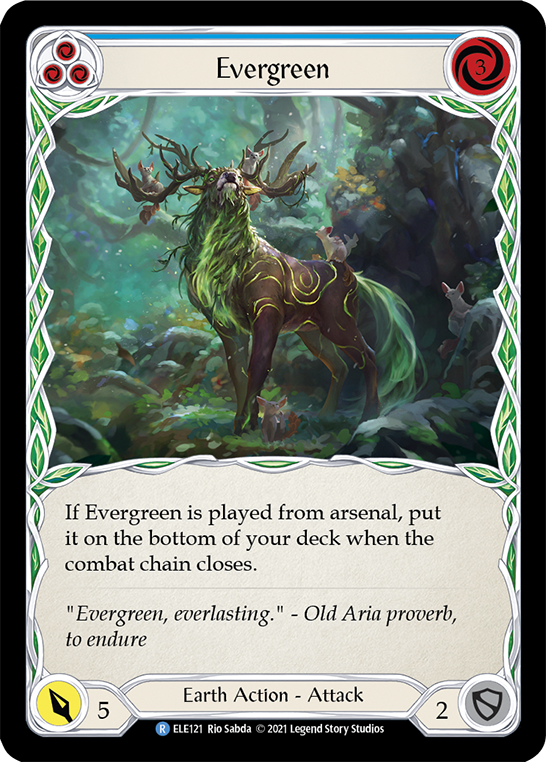 Evergreen (Blue) [ELE121] (Tales of Aria)  1st Edition Rainbow Foil | Good Games Cannington