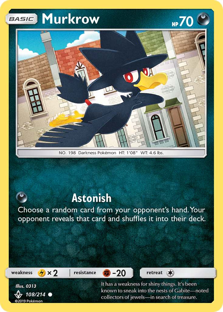 Murkrow (108/214) [Sun & Moon: Unbroken Bonds] | Good Games Cannington