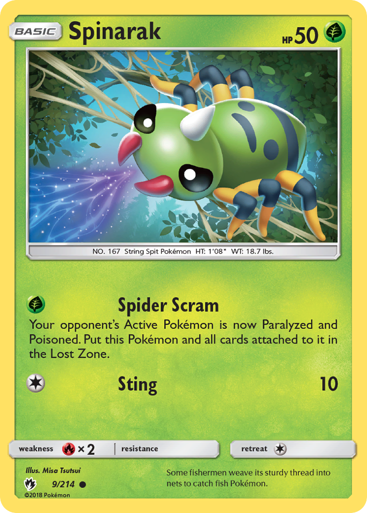 Spinarak (9/214) [Sun & Moon: Lost Thunder] | Good Games Cannington