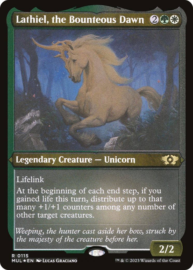 Lathiel, the Bounteous Dawn (Foil Etched) [Multiverse Legends] | Good Games Cannington