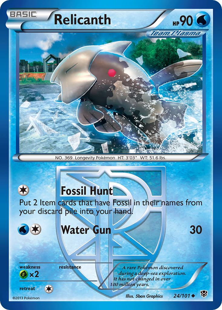 Relicanth (24/101) [Black & White: Plasma Blast] | Good Games Cannington