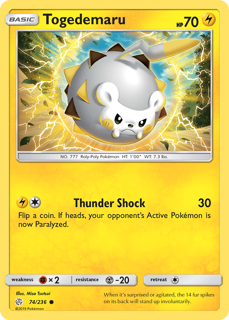 Togedemaru (74/236) [Sun & Moon: Cosmic Eclipse] | Good Games Cannington