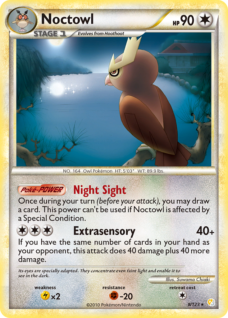 Noctowl (8/123) [HeartGold & SoulSilver: Base Set] | Good Games Cannington