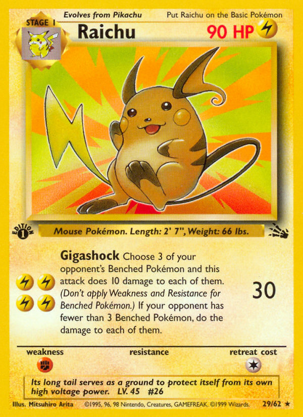 Raichu (29/62) [Fossil 1st Edition] | Good Games Cannington