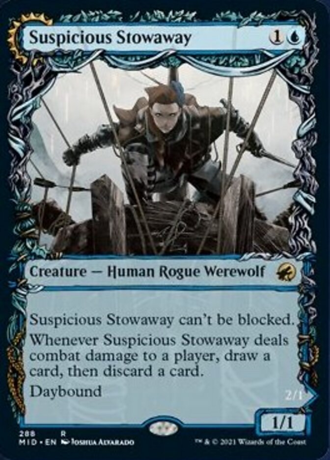 Suspicious Stowaway // Seafaring Werewolf (Showcase Equinox) [Innistrad: Midnight Hunt] | Good Games Cannington