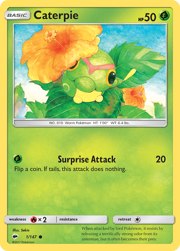 Caterpie (1/147) [Sun & Moon: Burning Shadows] | Good Games Cannington