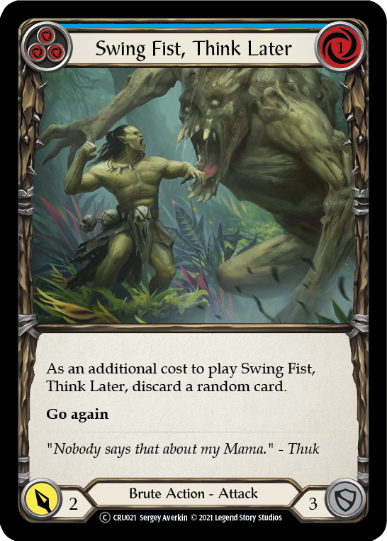 Swing Fist, Think Later (Blue) [U-CRU021] Unlimited Normal | Good Games Cannington