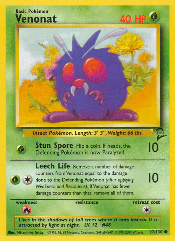 Venonat (97/130) [Base Set 2] | Good Games Cannington