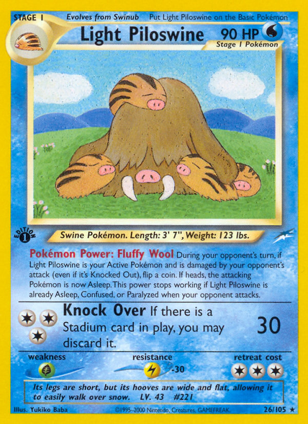 Light Piloswine (26/105) [Neo Destiny 1st Edition] | Good Games Cannington