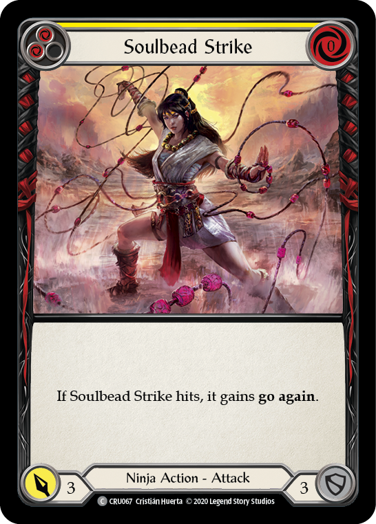 Soulbead Strike (Yellow) [CRU067] 1st Edition Rainbow Foil | Good Games Cannington