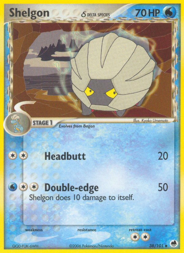 Shelgon (38/101) (Delta Species) [EX: Dragon Frontiers] | Good Games Cannington