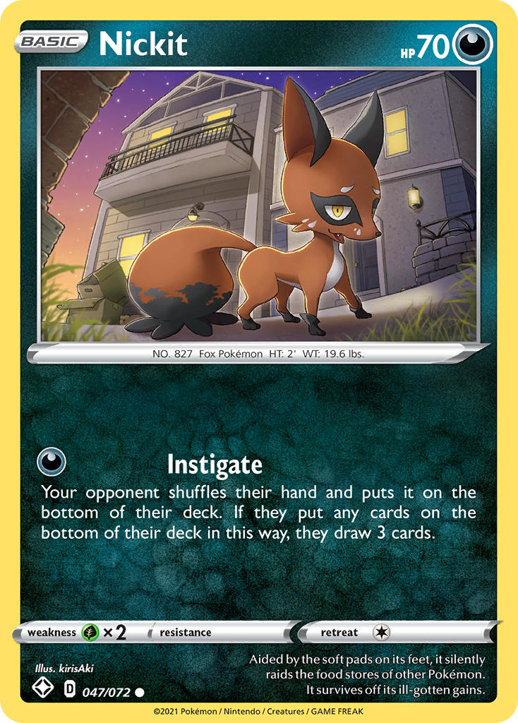 Nickit (047/072) [Sword & Shield: Shining Fates] | Good Games Cannington