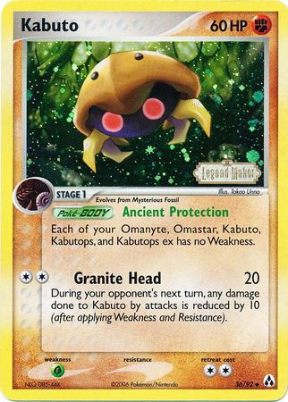 Kabuto (36/92) (Stamped) [EX: Legend Maker] | Good Games Cannington
