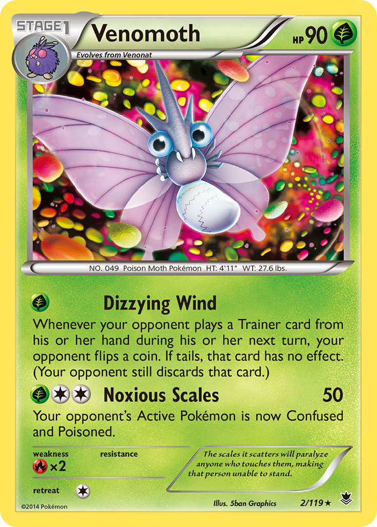 Venomoth (2/119) [XY: Phantom Forces] | Good Games Cannington
