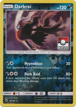 Darkrai (87/147) (League Promo) [Sun & Moon: Burning Shadows] | Good Games Cannington