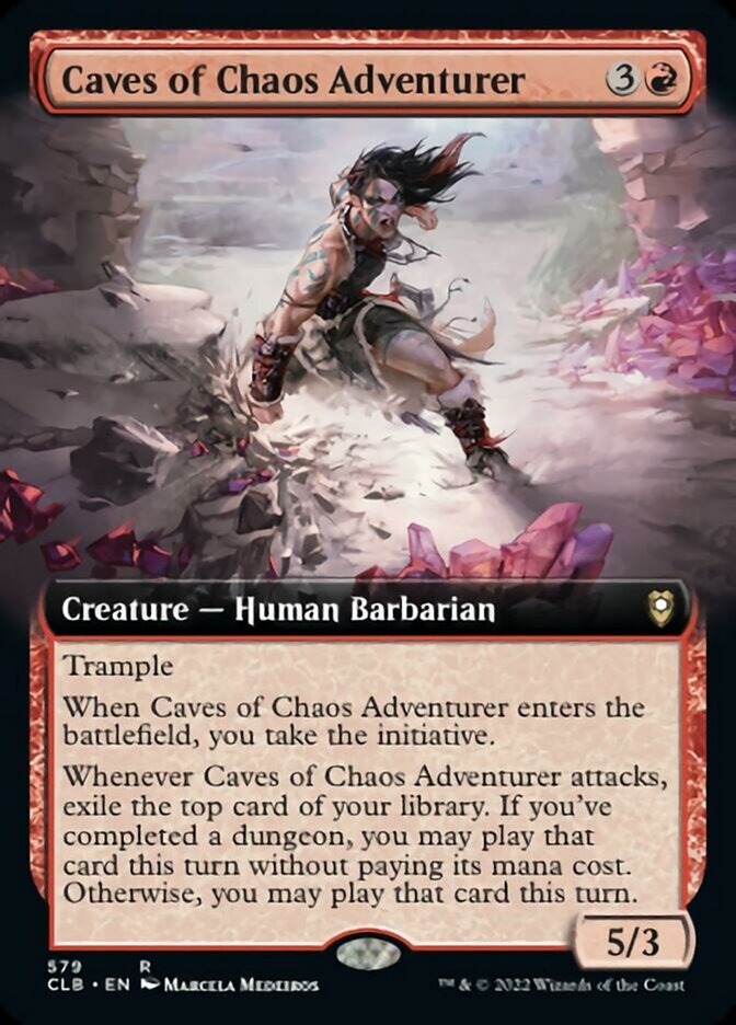 Caves of Chaos Adventurer (Extended Art) [Commander Legends: Battle for Baldur's Gate] | Good Games Cannington
