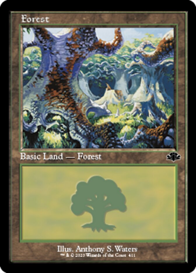Forest (411) (Retro) [Dominaria Remastered] | Good Games Cannington