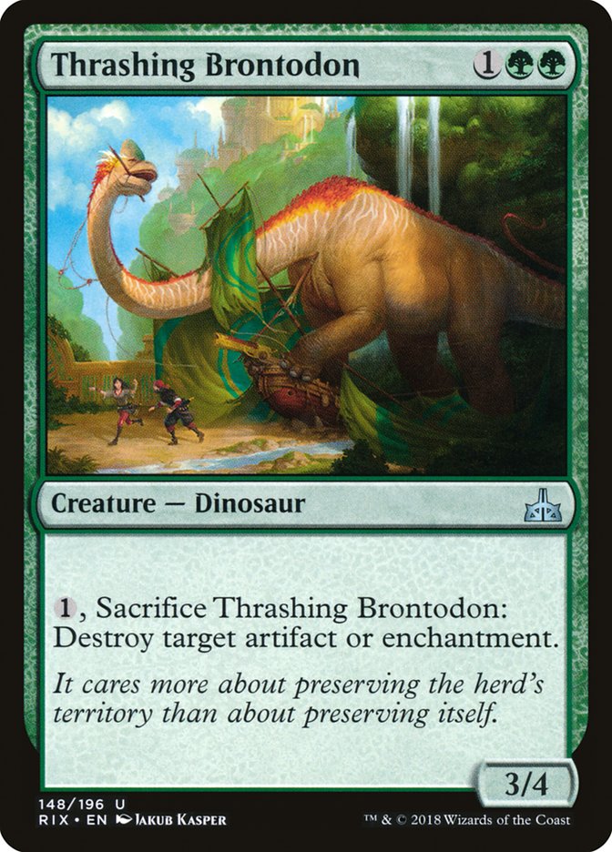 Thrashing Brontodon [Rivals of Ixalan] | Good Games Cannington