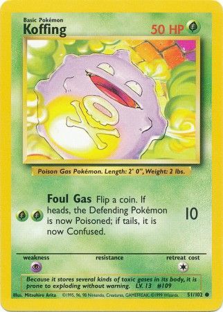 Koffing (51/102) [Base Set Unlimited] | Good Games Cannington