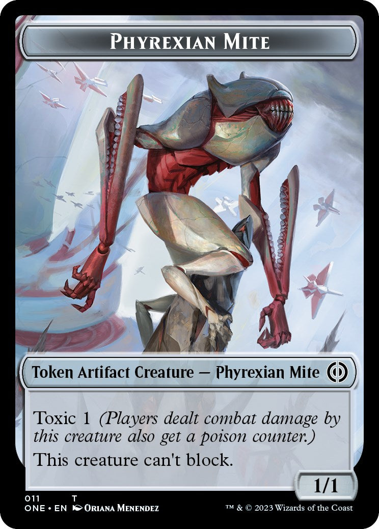 Phyrexian Mite // Phyrexian Insect Double-Sided Token [Phyrexia: All Will Be One Commander Tokens] | Good Games Cannington