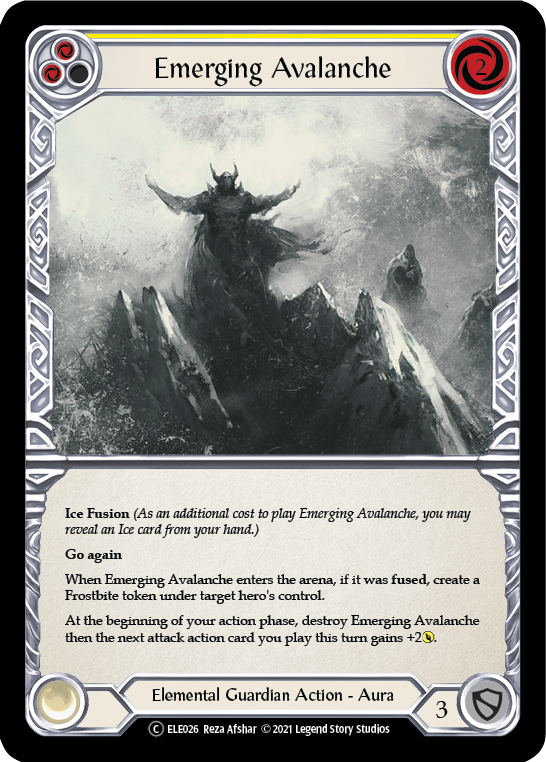 Emerging Avalanche (Yellow) [U-ELE026] Unlimited Rainbow Foil | Good Games Cannington