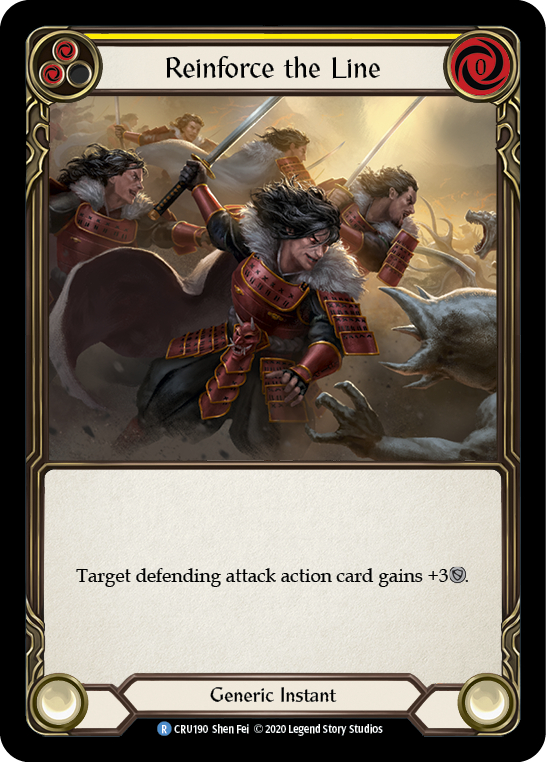 Reinforce the Line (Yellow) [CRU190] 1st Edition Rainbow Foil | Good Games Cannington