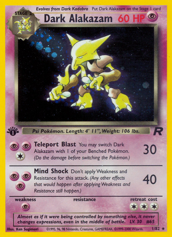 Dark Alakazam (1/82) [Team Rocket 1st Edition] | Good Games Cannington