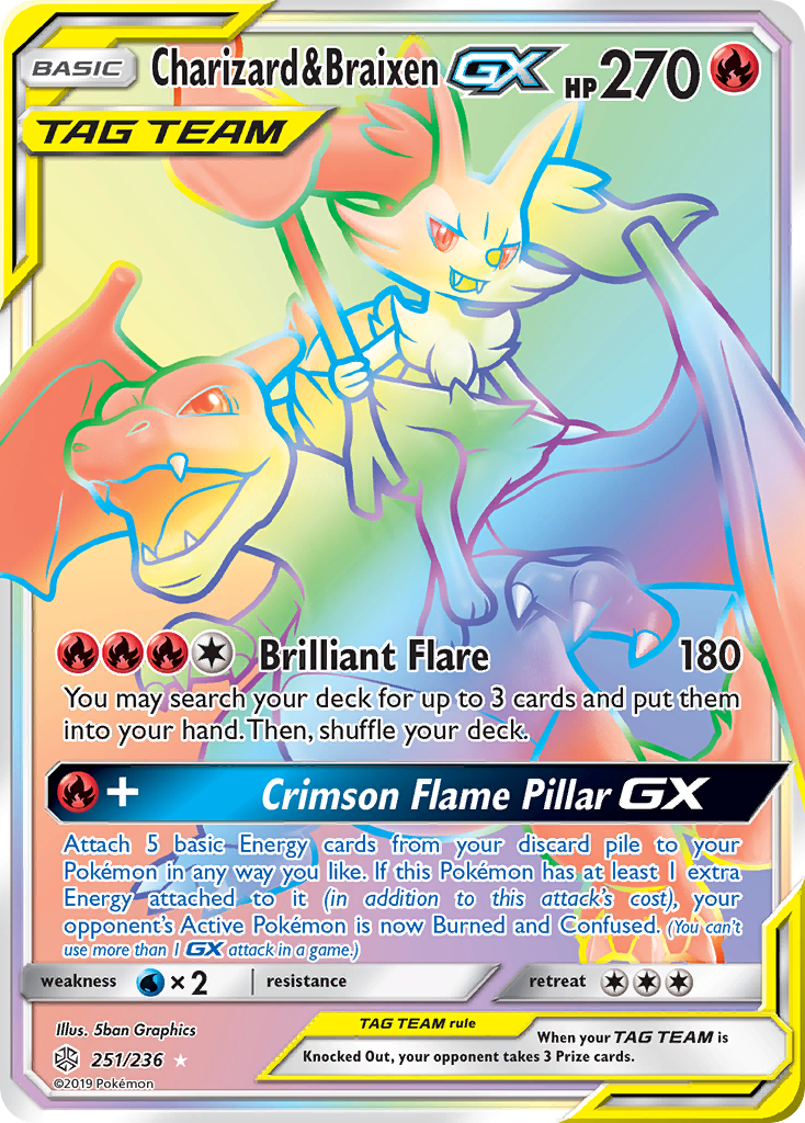 Charizard & Braixen GX (251/236) [Sun & Moon: Cosmic Eclipse] | Good Games Cannington