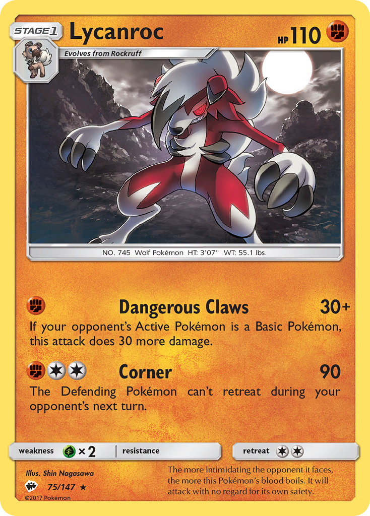 Lycanroc (75/147) [Sun & Moon: Burning Shadows] | Good Games Cannington