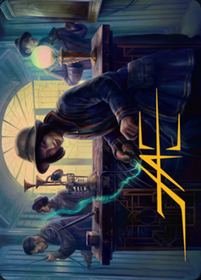 Wiretapping Art Card (Gold-Stamped Signature) [Streets of New Capenna Art Series] | Good Games Cannington