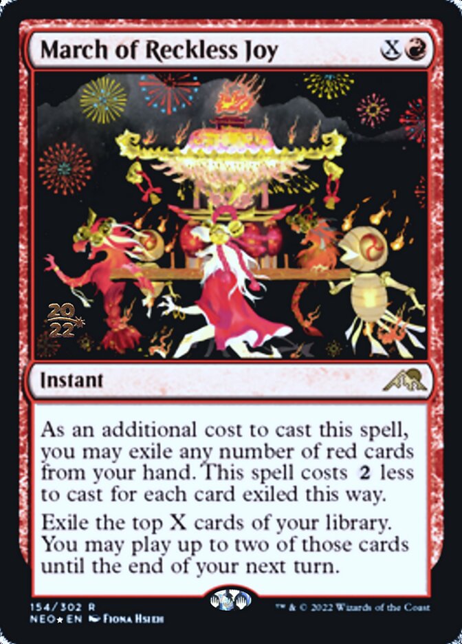 March of Reckless Joy [Kamigawa: Neon Dynasty Prerelease Promos] | Good Games Cannington