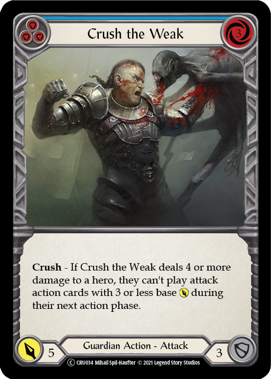 Crush the Weak (Blue) [U-CRU034-RF] Unlimited Rainbow Foil | Good Games Cannington
