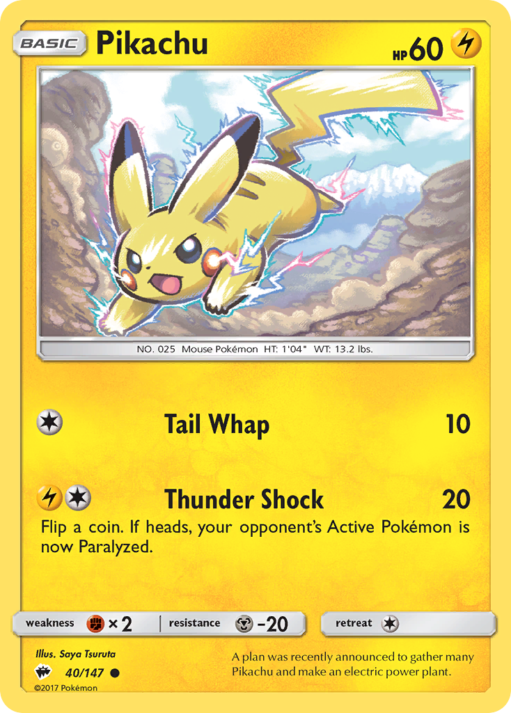 Pikachu (40/147) [Sun & Moon: Burning Shadows] | Good Games Cannington