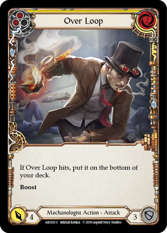 Over Loop (Yellow) [ARC021-C] 1st Edition Rainbow Foil | Good Games Cannington